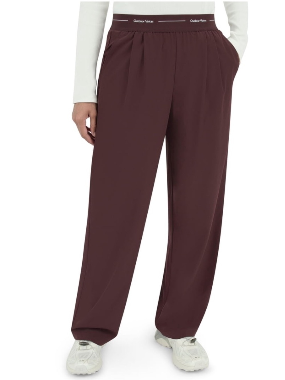 Outdoor Voices Maroon Logo Boxer Waist Pants - Med NWT